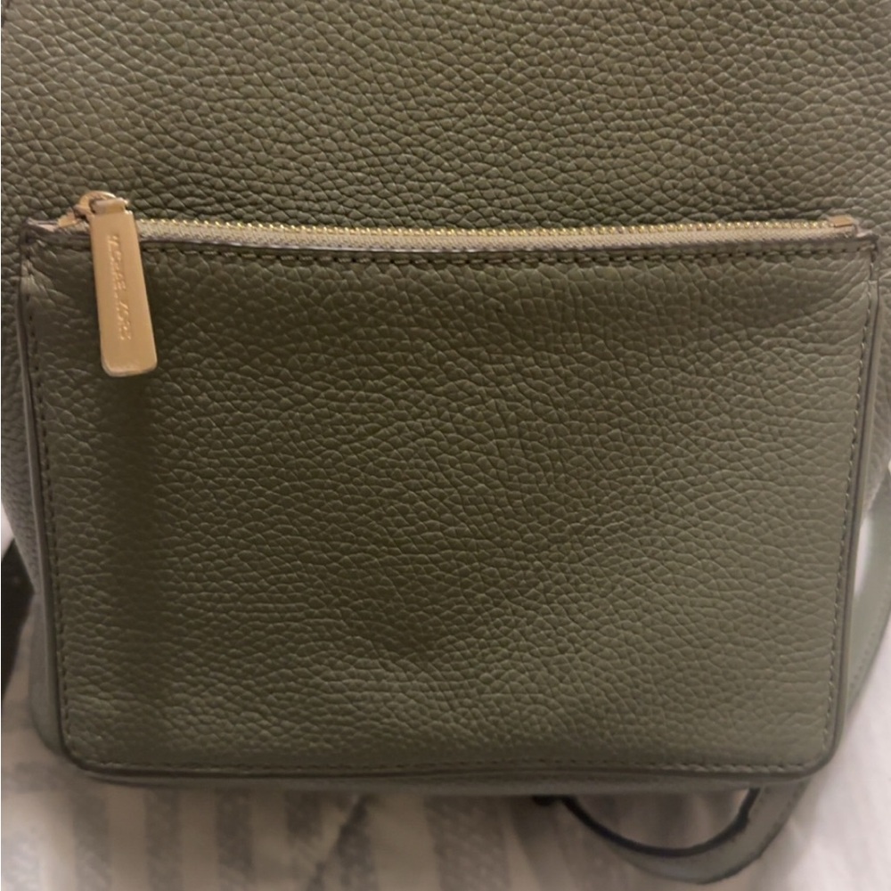 Michael Kors Sage Green Leather Backpack